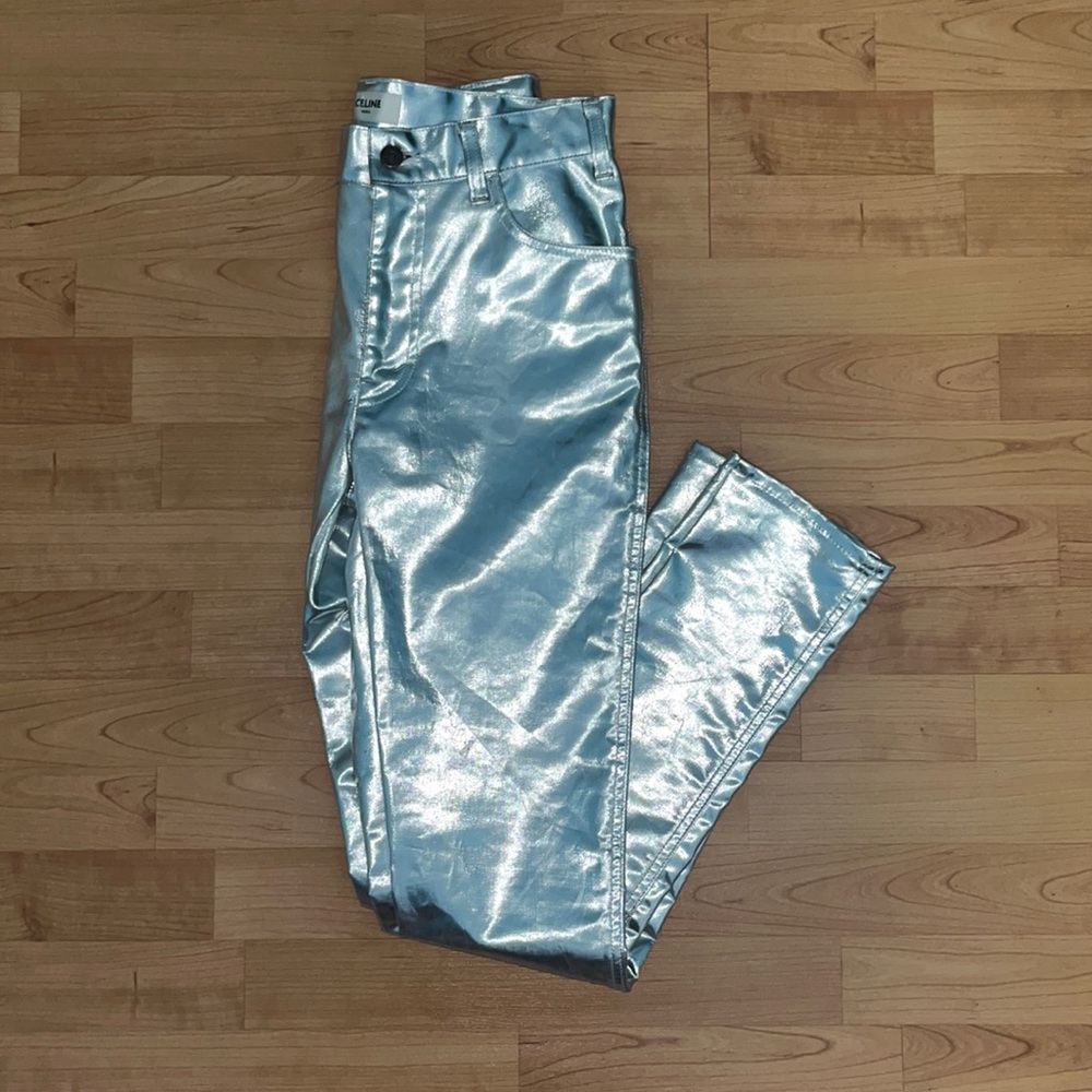 CELINE silver pants, size 28 or 2/4